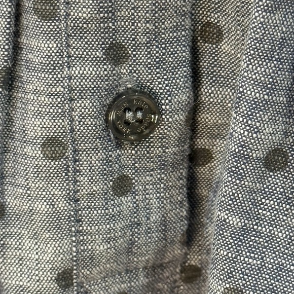 Kate Spade Ruffle Cold Shoulder Chambray Polka Dot Dress Girls Size 10 - Picture 7 of 10